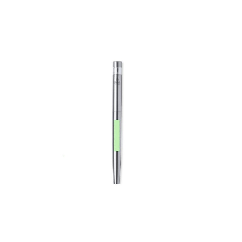 Set de Stylo et Roller Éco-responsable Personnalisé Kaylax Couleurs : argenté Matières : acier inoxydable recyclé goodies person