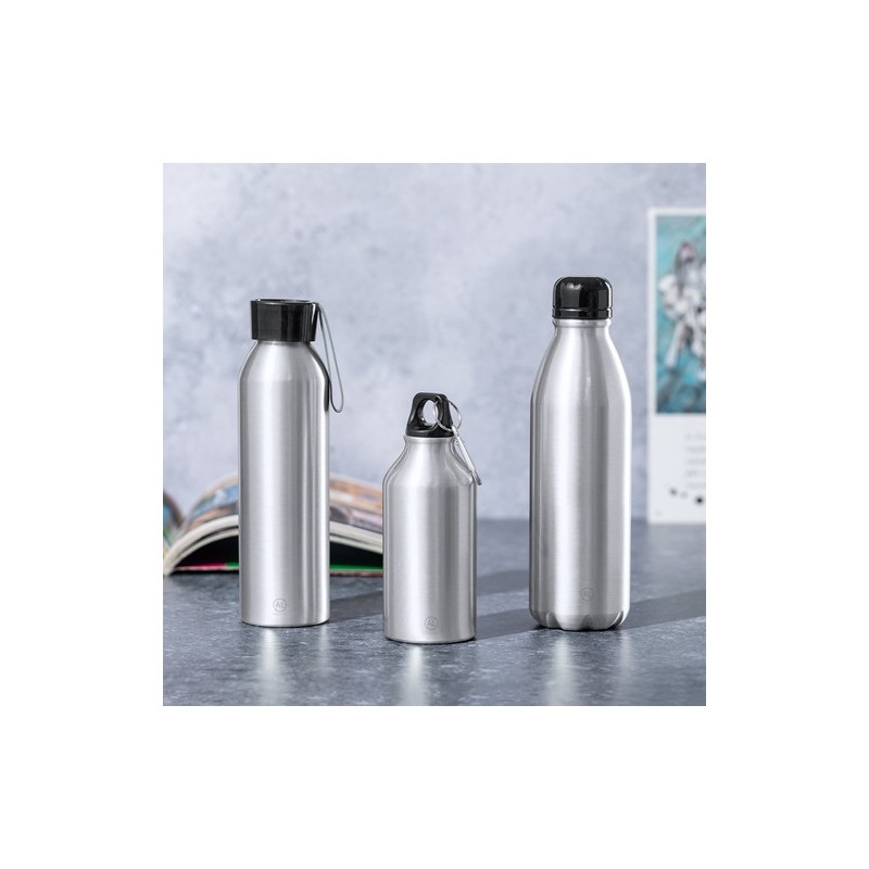 Bidon Éco-responsable Personnalisable Gourde Seirex Matières : aluminium recyclé  Couleurs : bleu goodies entreprise design