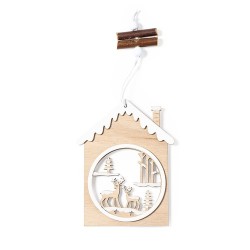 Ornement de Noël Personnalisé Élegant Roman Matières : bois Couleurs : blanc