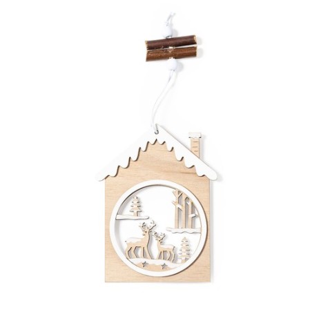 Ornement de Noël Personnalisé Élegant Roman Matières : bois Couleurs : blanc