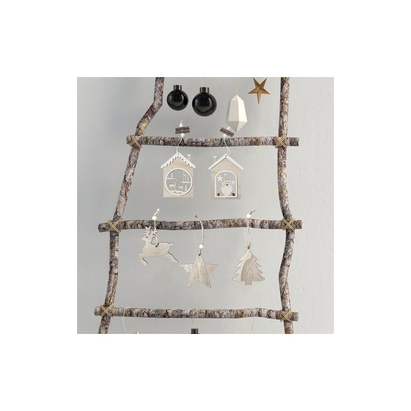 Ornement Noël Roman en Bois Naturel
