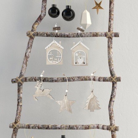 Ornement de Noël Personnalisé Élegant Roman Matières : bois Couleurs : blanc livraison express 24h 48h