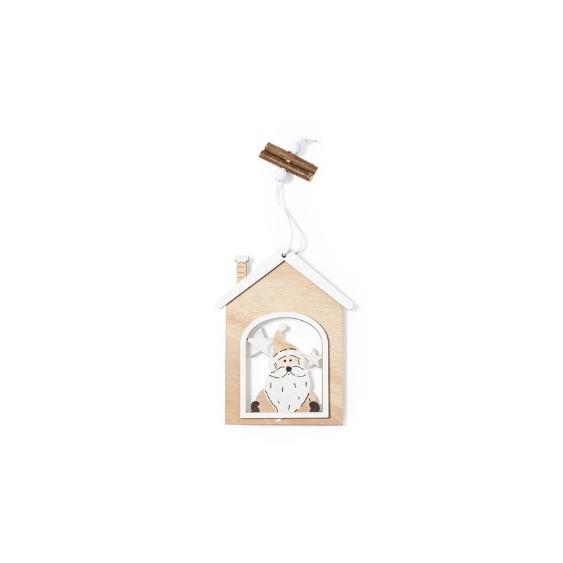 Ornement de Noël Personnalisé Élegant Roman Matières : bois Couleurs : blanc cadeau collaborateur premium