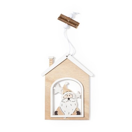 Ornement de Noël Personnalisé Élegant Roman Matières : bois Couleurs : blanc cadeau collaborateur premium
