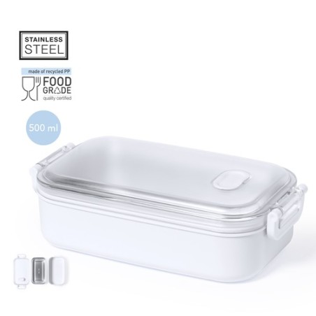 Gamelle Thermique Personnalisée Éco-responsable Veket Matières : acier inoxydable Couleurs : blanc personnalisable avec votre lo