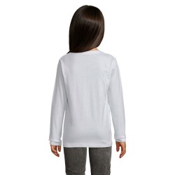 T-shirt Éco-responsable et Confortable 190g pour Enfant - IMPERIAL LSL Taille textile : 3XL Couleurs : blanc objet promotionnel 