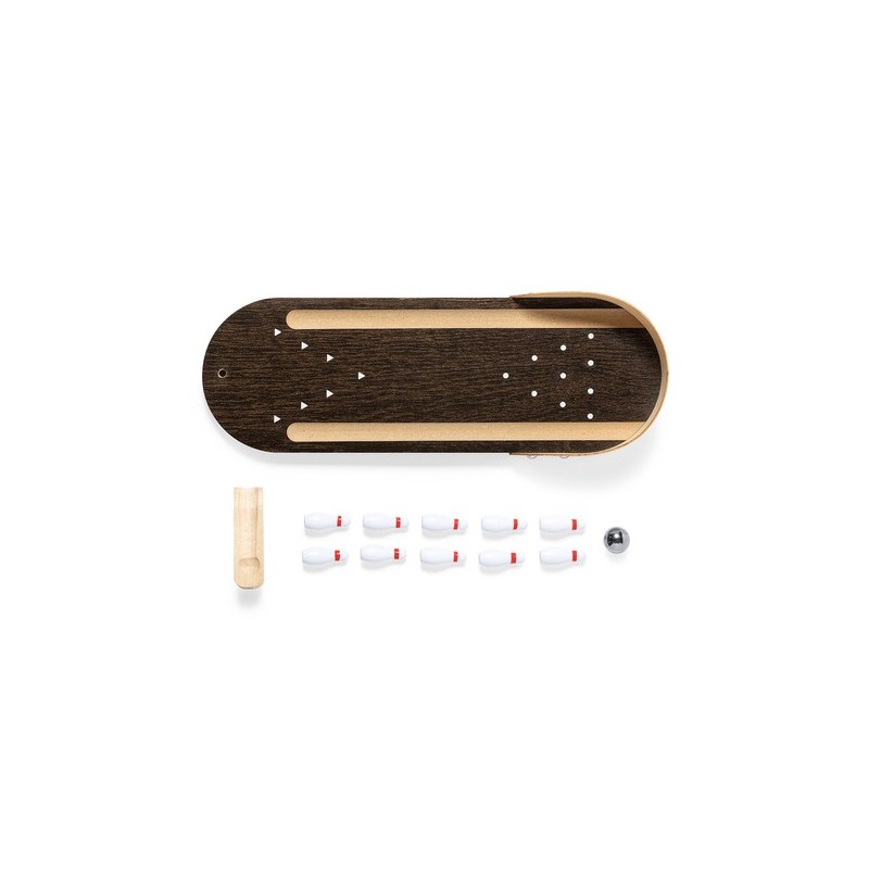 Mini-Jeu Bowling Personnalisé Strike Matières : bois personnalisable avec votre logo