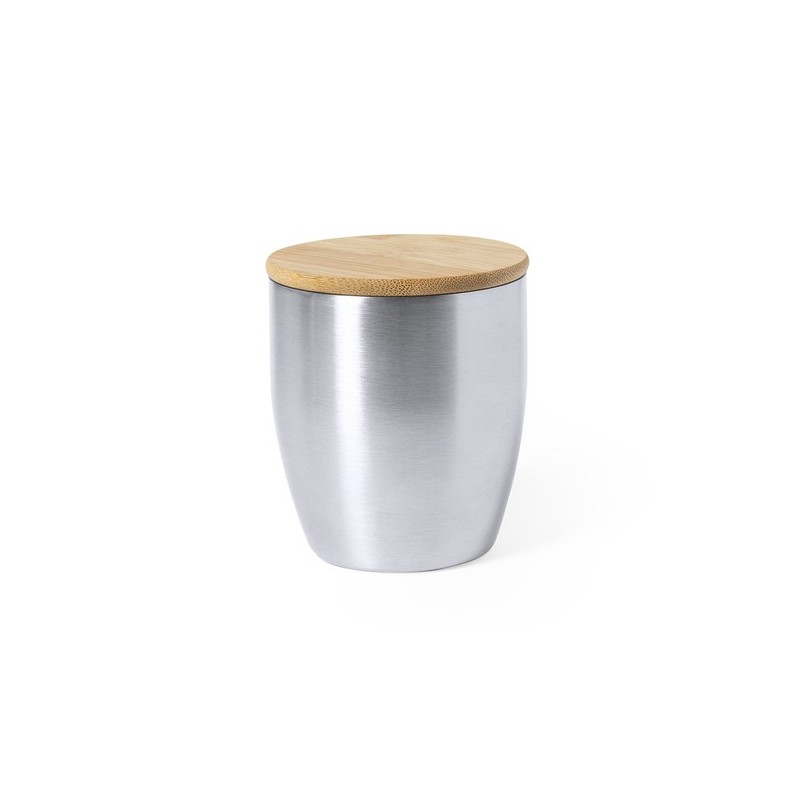 Gobelet Isotherme Éco-responsable Personnalisé en Verre Thermique Zasel Matières : bambou personnalisable avec votre logo