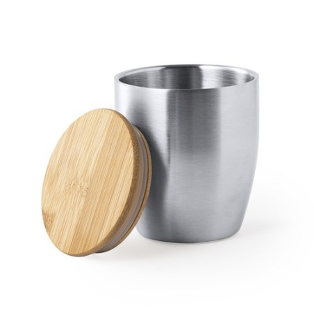 Gobelet Isotherme Éco-responsable Personnalisé en Verre Thermique Zasel Matières : bambou goodies publicitaire événementiel