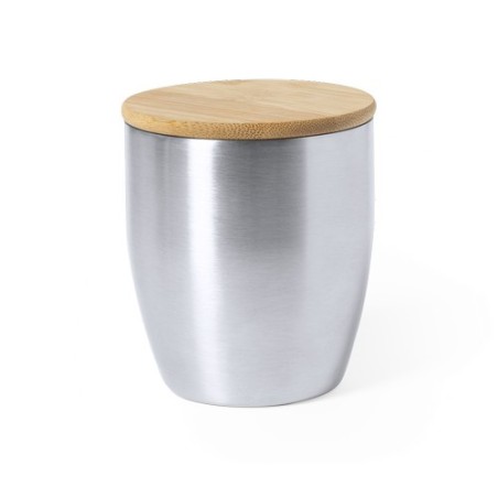Gobelet Isotherme Éco-responsable Personnalisé en Verre Thermique Zasel Matières : bambou cadeau collaborateur premium