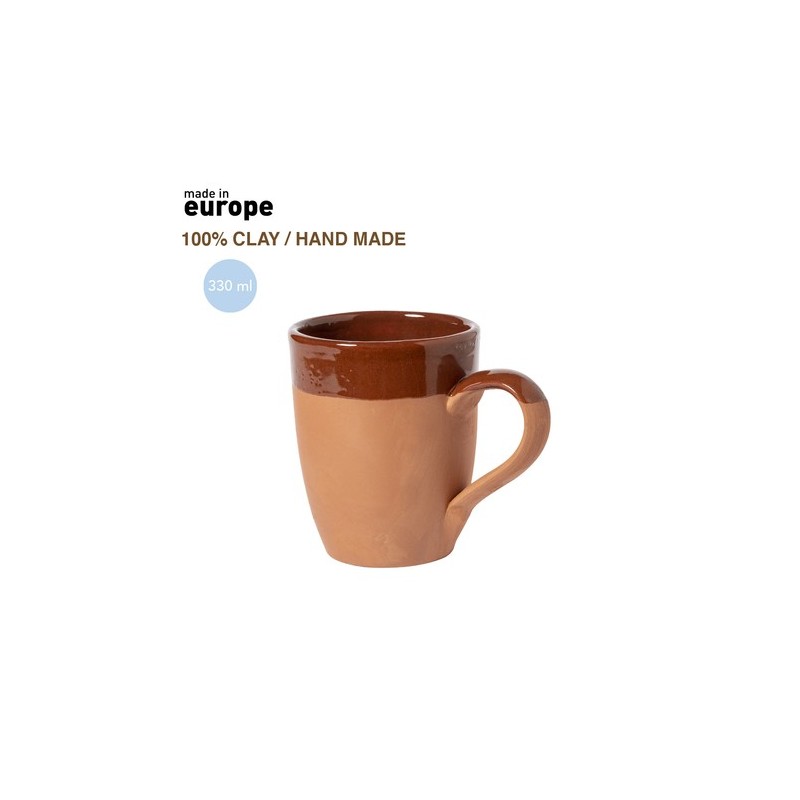Mug Éco-responsable Personnalisé Pas Cher - Lixus Couleurs : marron Matières : argile personnalisable avec votre logo
