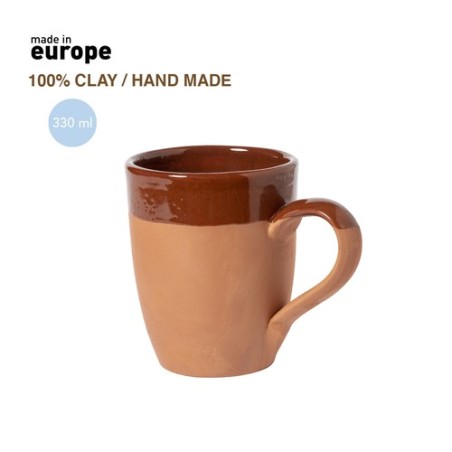 Mug Éco-responsable Personnalisé Pas Cher - Lixus Couleurs : marron Matières : argile personnalisable avec votre logo