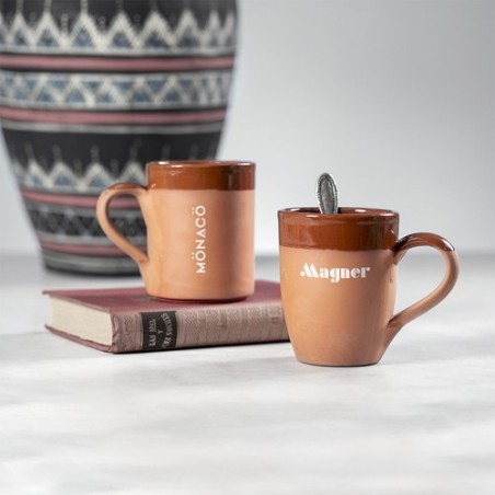 Mug Éco-responsable Personnalisé Pas Cher - Lixus Couleurs : marron Matières : argile impression haute définition