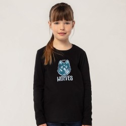 T-shirt Éco-responsable et Confortable 190g pour Enfant - IMPERIAL LSL Taille textile : 4XL Couleurs : noir profond impression l