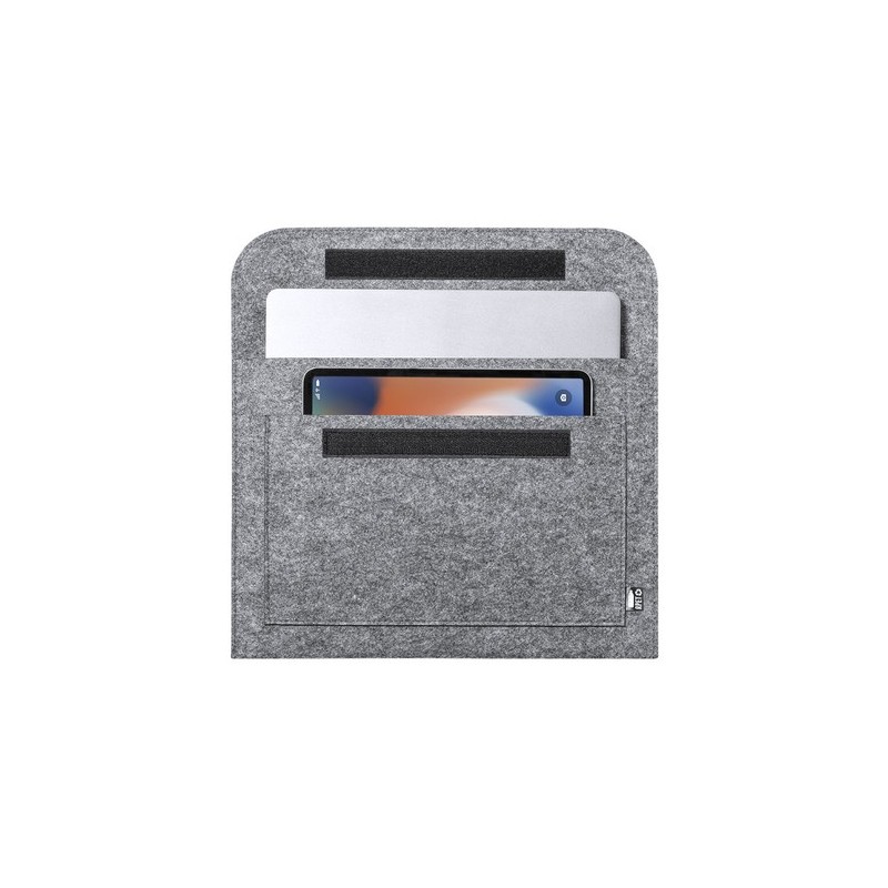 Housse Éco-responsable Personnalisée pour Ordinateur Portable Novac pas cher Matières : PET recyclé Couleurs : gris goodies publ