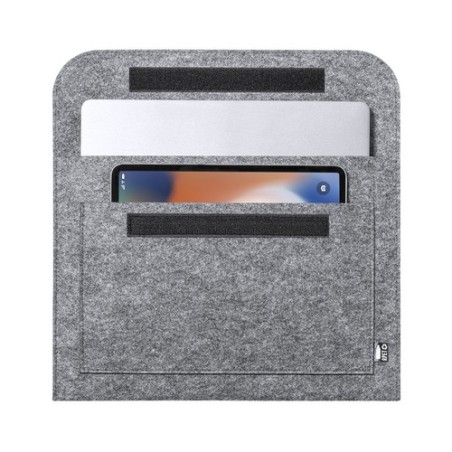 Housse Éco-responsable Personnalisée pour Ordinateur Portable Novac pas cher Matières : PET recyclé Couleurs : gris goodies publ