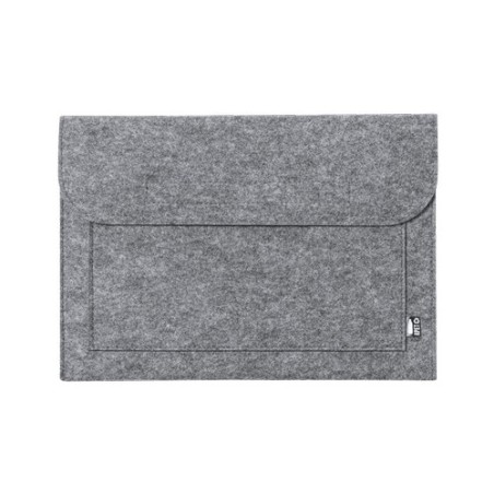 Housse Éco-responsable Personnalisée pour Ordinateur Portable Novac pas cher Matières : PET recyclé Couleurs : gris marquage las