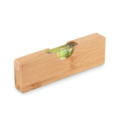 Niveau à bulle et décapsuleur personnalisé pratique SPIREN Matières : bambou Couleurs : bois cadeau entreprise pas cher