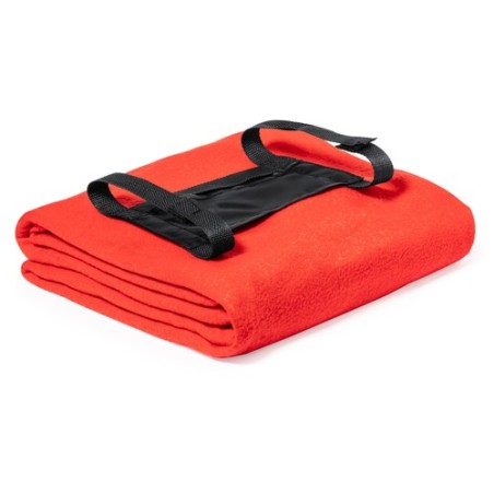 Couverture Personnalisée Éco-responsable Élégante - Mountain Matières : polaire Couleurs : noir personnalisable avec votre logo