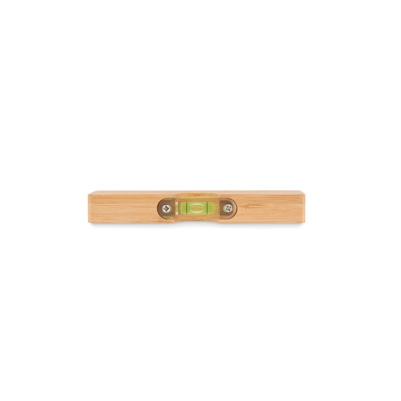 Niveau à bulle et décapsuleur personnalisé pratique SPIREN Matières : bambou Couleurs : bois impression haute définition