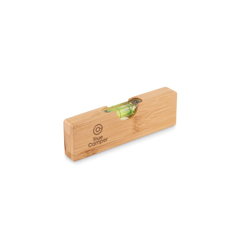 Niveau à bulle et décapsuleur personnalisé pratique SPIREN Matières : bambou Couleurs : bois marquage laser ultra précis