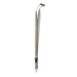 Lanyard Éco-responsable Arc-en-Ciel Personnalisé en RPET - BOWYARD Matières : PET recyclé Couleurs : multicolore