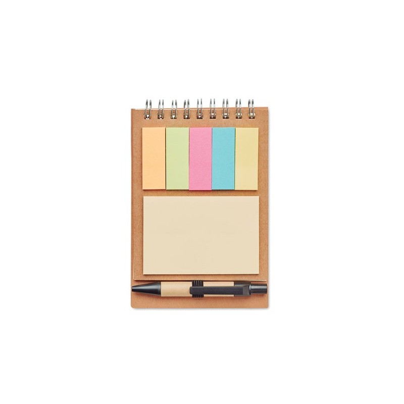Carnet pratique  avec stylo et feuillets MULTIBOOK Matières : papier Couleurs : beige cadeau entreprise pas cher