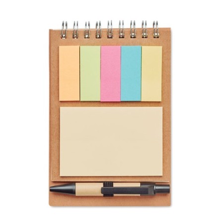 Carnet pratique  avec stylo et feuillets MULTIBOOK Matières : papier Couleurs : beige cadeau entreprise pas cher