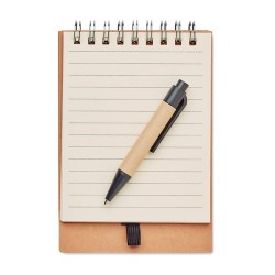 Carnet pratique  avec stylo et feuillets MULTIBOOK Matières : papier Couleurs : beige marquage laser ultra précis