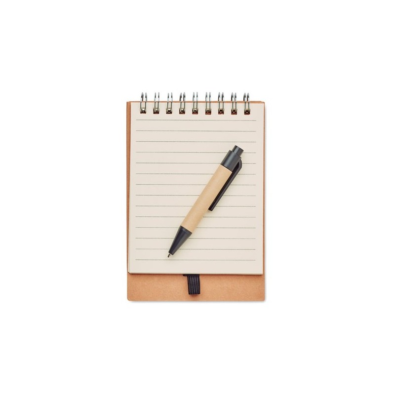 Carnet pratique  avec stylo et feuillets MULTIBOOK Matières : papier Couleurs : beige marquage laser ultra précis