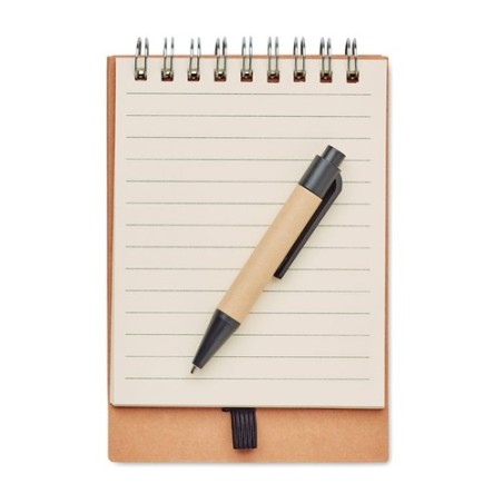 Carnet pratique  avec stylo et feuillets MULTIBOOK Matières : papier Couleurs : beige marquage laser ultra précis