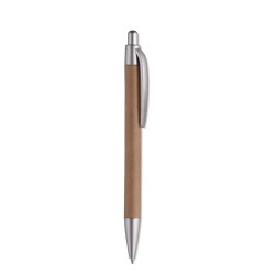 Stylo bille  et pratique en cart personnalisé PUSHTON Matières : papier Couleurs : argenté mat 2