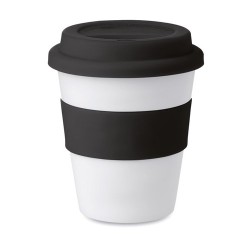 Gobelet  et pratique en PP avec couvercle en silicone - ASTORIA Matières : polypropylène (PP) Couleurs : noir