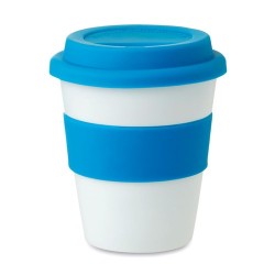 Gobelet  et pratique en PP avec couvercle en silicone - ASTORIA Matières : polypropylène (PP) Couleurs : bleu objet promotionnel