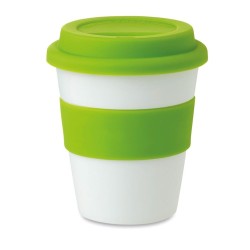 Gobelet  et pratique en PP avec couvercle en silicone - ASTORIA Matières : polypropylène (PP) Couleurs : vert marquage laser ult