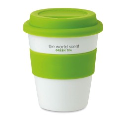 Gobelet  et pratique en PP avec couvercle en silicone - ASTORIA Matières : polypropylène (PP) Couleurs : vert accessoire événeme