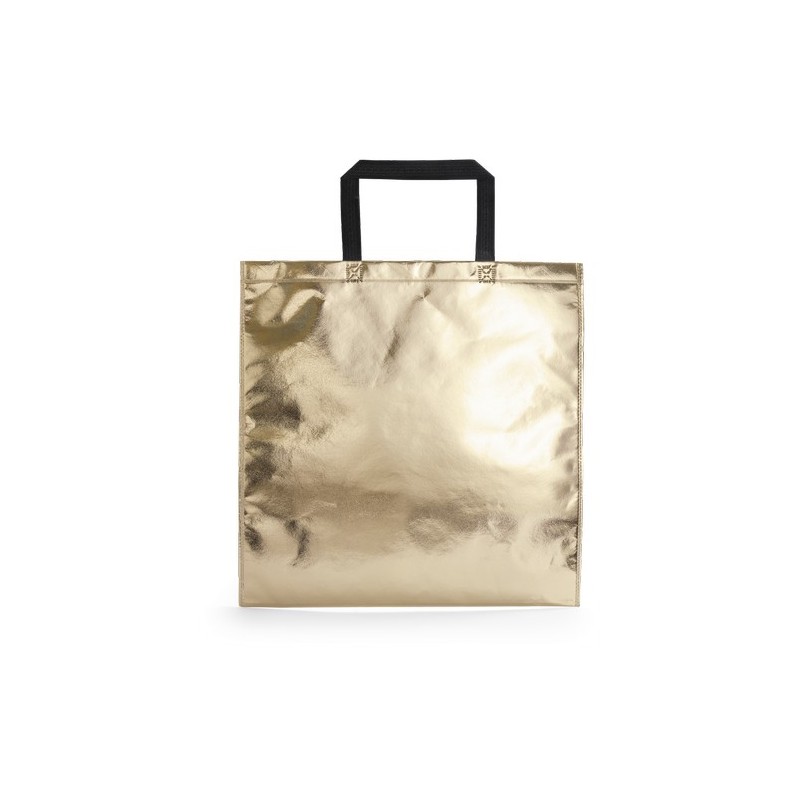 Sac Personnalisé de Shopping Éco-responsable Poznan Matières : polypropylène (PP) Couleurs : doré marquage couleur éclatante