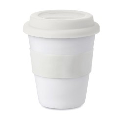Gobelet  et pratique en PP avec couvercle en silicone - ASTORIA Matières : polypropylène (PP) Couleurs : blanc cadeau entreprise