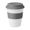 Gobelet  et pratique en PP avec couvercle en silicone - ASTORIA Matières : polypropylène (PP) Couleurs : gris personnalisable av