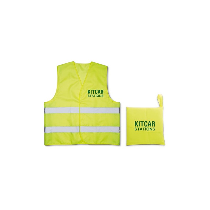 Gilet de sécurité réfléchissant haute visibilité personnalisé pas cher VISIBLE Matières : PET Couleurs : jaune cadeau entreprise