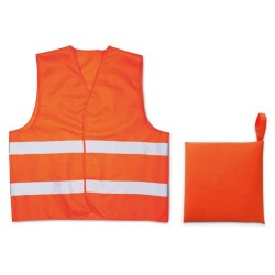 Gilet de sécurité réfléchissant haute visibilité personnalisé pas cher VISIBLE Matières : PET Couleurs : orange personnalisable 