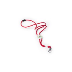 Cordon Personnalisé Publicitaire Éco-responsable - Lanyard Perux Matières : polyester Couleurs : rouge personnalisable avec votr