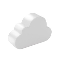 Anti-stress en forme de nuage personnalisé pas cher CLOUDY Matières : PU Couleurs : blanc marquage laser ultra précis