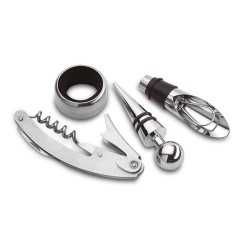 Set d'accessoires à vin personnalisé WINORY Matières : acier inoxydable Couleurs : argenté mat cadeau entreprise pas cher