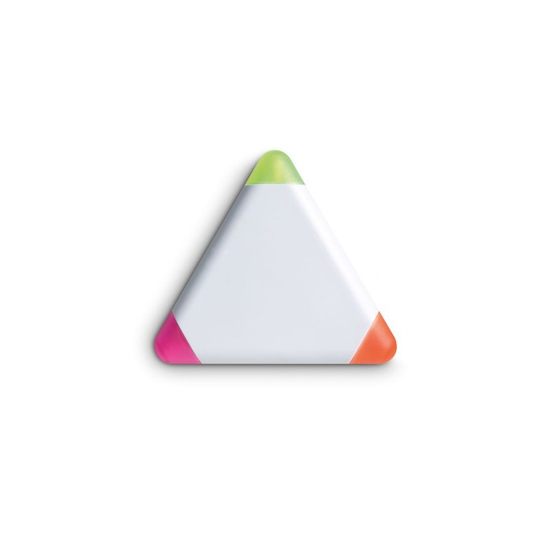 Surligneur triangulaire 3 couleurs personnalisé TRIANGULO Matières : ABS Couleurs : blanc