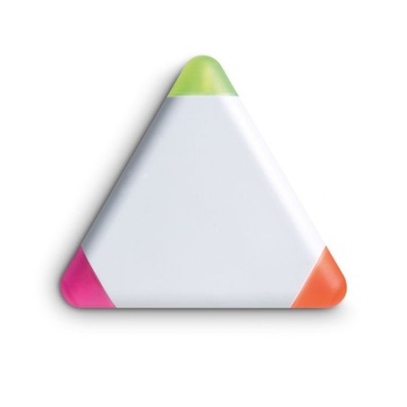 Surligneur triangulaire 3 couleurs personnalisé TRIANGULO Matières : ABS Couleurs : blanc