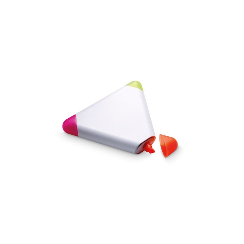 Surligneur triangulaire 3 couleurs personnalisé TRIANGULO Matières : ABS Couleurs : blanc personnalisable avec votre logo