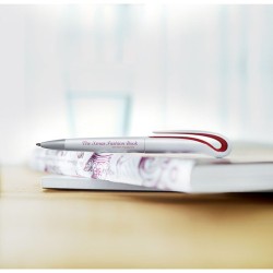 Stylo à bille personnalisé  en ABS WHITESWAN Matières : ABS Couleurs : rouge marquage laser ultra précis