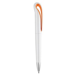 Stylo à bille personnalisé  en ABS WHITESWAN Matières : ABS Couleurs : orange goodies publicitaire événementiel