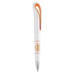 Stylo à bille personnalisé  en ABS WHITESWAN Matières : ABS Couleurs : orange livraison express 24h 48h